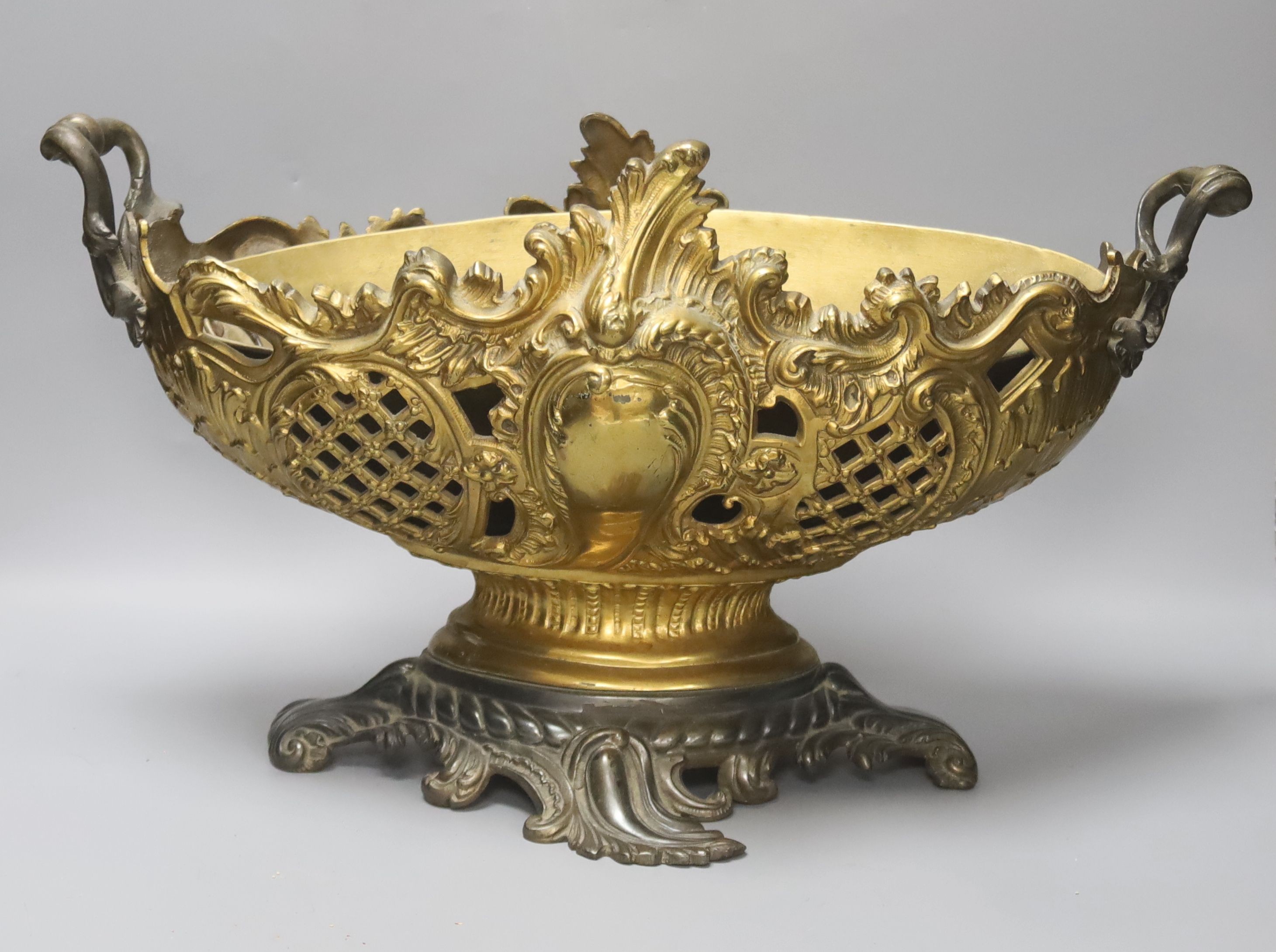 A Louis XV style bronze rococo revival centrepiece 48cm